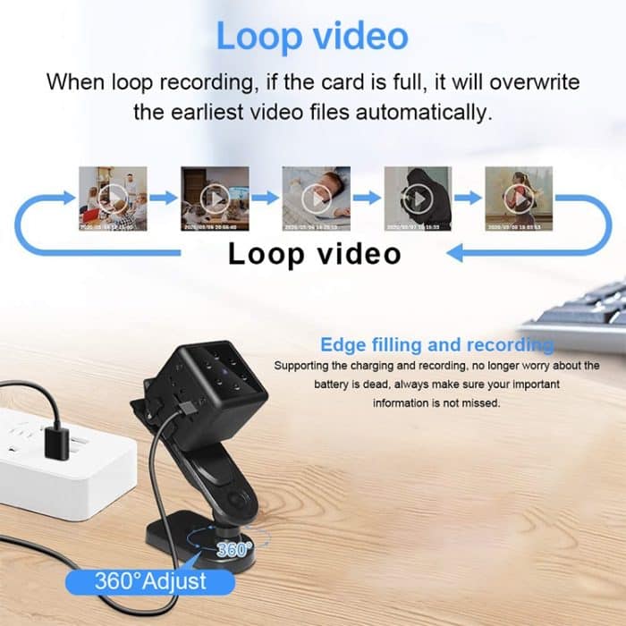 Tragbare Smart HD-Kamera MD25 1080P Drahtlose Sportkamera, unterstützt Infrarot-Nachtsicht / Bewegungserkennung / TF-Karte – Bild 17