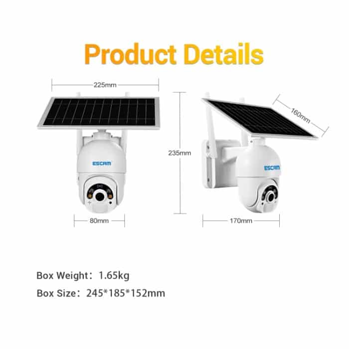 ESCAM QF450 HD 1080P 4G EU-Version Solarbetriebene IP-Kamera ohne Erinnerung, Unterstützung von zwei Wege Audio & Pir Motion Detection & Night Vision & TF-Karte – Bild 13