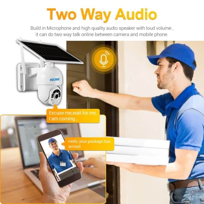 ESCAM QF450 HD 1080P 4G EU-Version Solarbetriebene IP-Kamera mit 64g-Speicher, Unterstützung mit zwei Wege Audio & Pir Motion Detection & Night Vision & TF-Karte – Bild 9