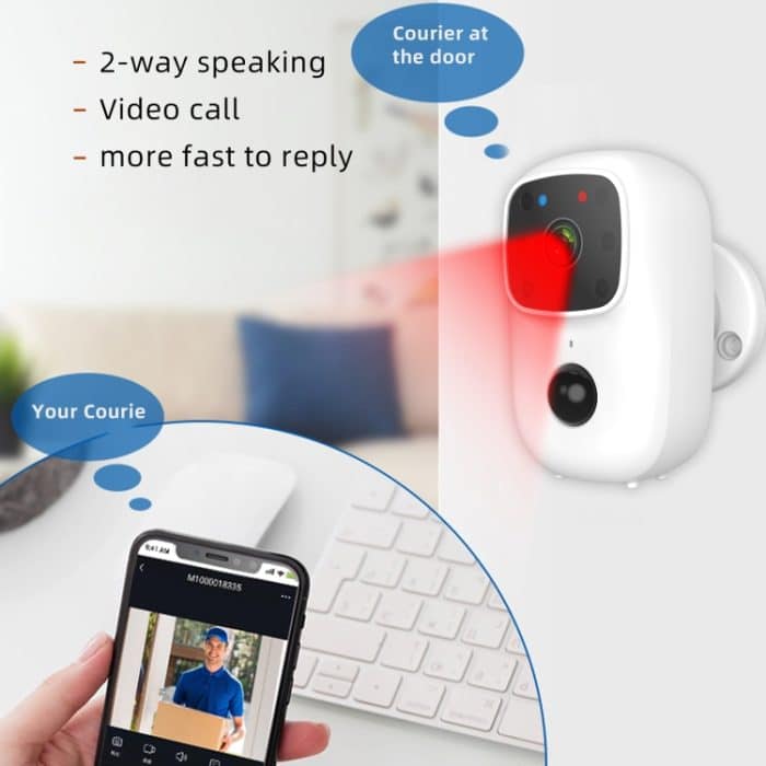 B90-Batterie-Überwachungskamera mit niedrigem Power, Unterstützung mit zwei Wege-Gegensprechanlage, TF-Karte, PIR-Induktionsperson – Bild 9