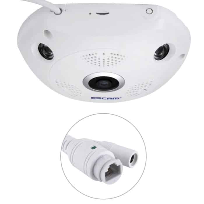 ESCAM Shark QP180 960P 360-Grad-Fischaugenobjektiv 1,3 MP WiFi-IP-Kamera, Unterstützung für Bewegungserkennung / Nachtsicht, IR-Entfernung: 10 m – Bild 6