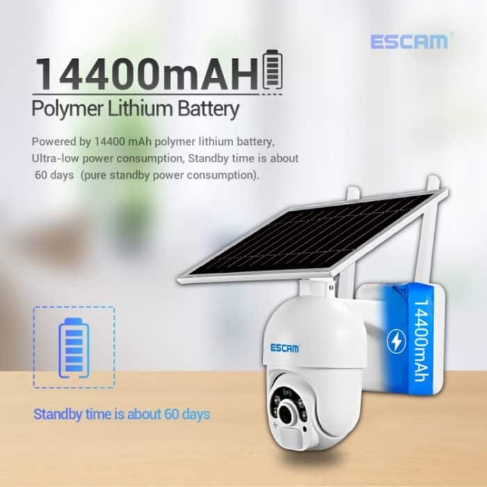 ESCAM QF250 HD 1080P WiFi Solar Panel IP-Kamera, Support Motion Detection / Nachtsicht / TF-Karte / Zwei-Wege-Audio – Bild 5