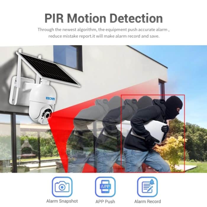 ESCAM QF250 HD 1080P WiFi Solar Panel IP-Kamera, Support Motion Detection / Nachtsicht / TF-Karte / Zwei-Wege-Audio – Bild 6