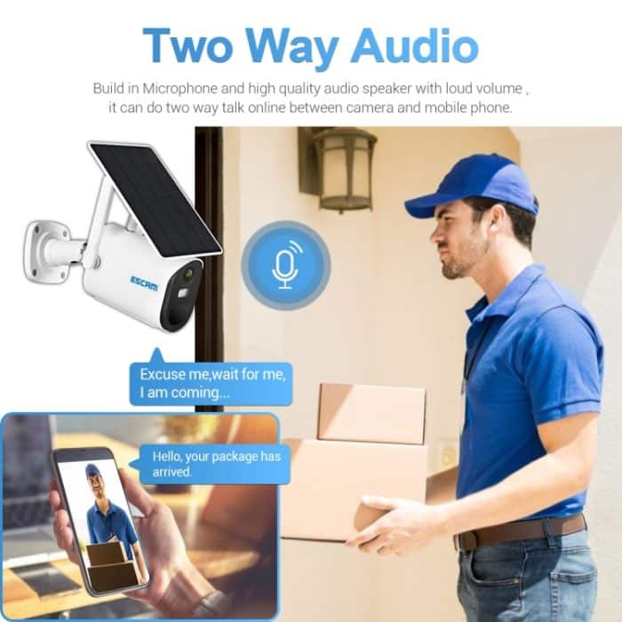 ESCAM QF290 HD 1080P WiFi Solar Panel IP-Kamera, Support Motion Detection / Night Vision / TF-Karte / Zwei-Wege-Audio – Bild 6