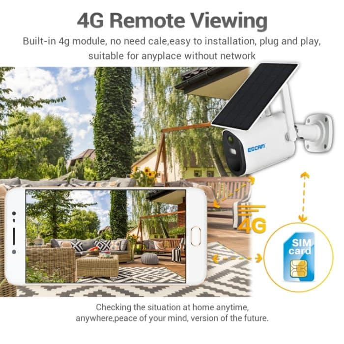 ESCAM QF490 HD 1080P 4G 3.8W Solarpanel IP -Kamera, EU -Version – Bild 4