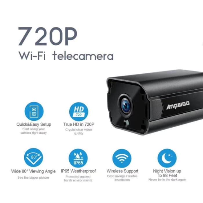 Anpwoo Paladin 720P HD-WLAN-IP-Kamera, Unterstützung für Bewegungserkennung, Infrarot-Nachtsicht und TF-Karte (max. 64 GB) – Bild 4