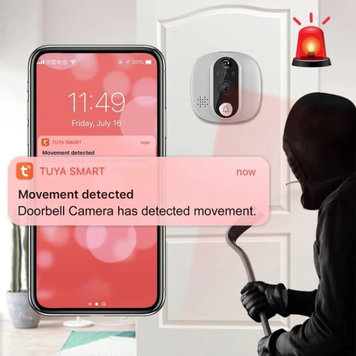 W1 4,3 Zoll 1080P WiFi Intelligente visuelle elektronische Türklingel unterstützt PIR-Bewegungserkennung – Bild 4