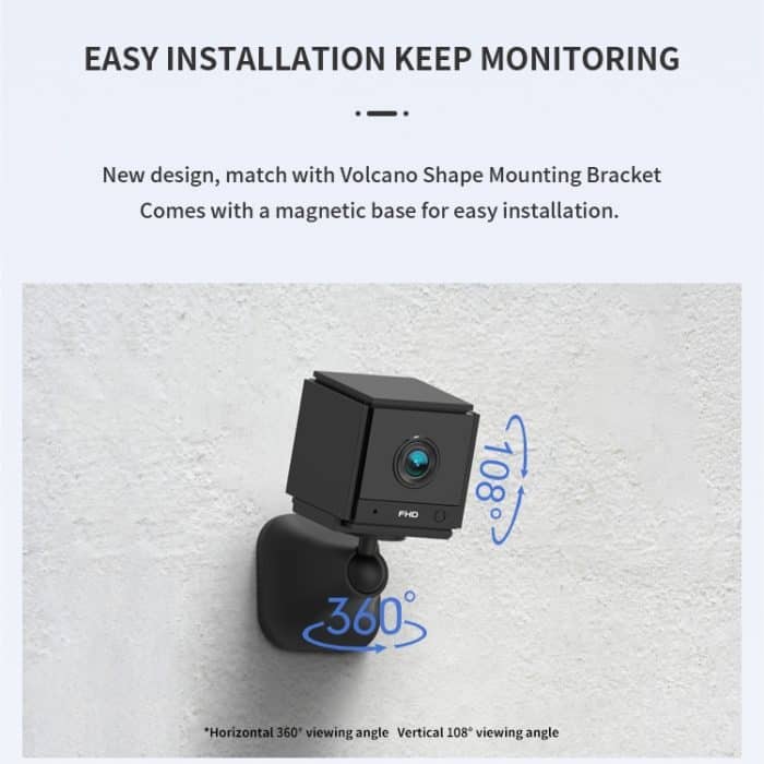 CAMSOY S20 1080P WiFi Wireless Netzwerk Action Kamera Weitwinkel-Recorder mit Halterung, S20 (Black), S20 (White) – Bild 3