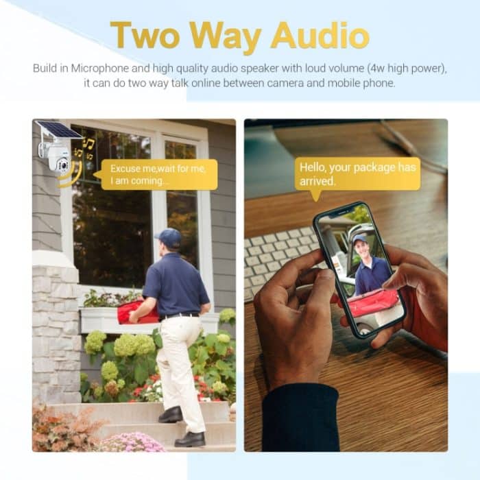 ESCAM QF280 HD 1080P IP66 wasserdichte WiFi-Solarpanel-PT-IP-Kamera ohne Batterie, unterstützt Nachtsicht/Bewegungserkennung/TF-Karte/Zwei-Wege-Audio, without Battery – Bild 13