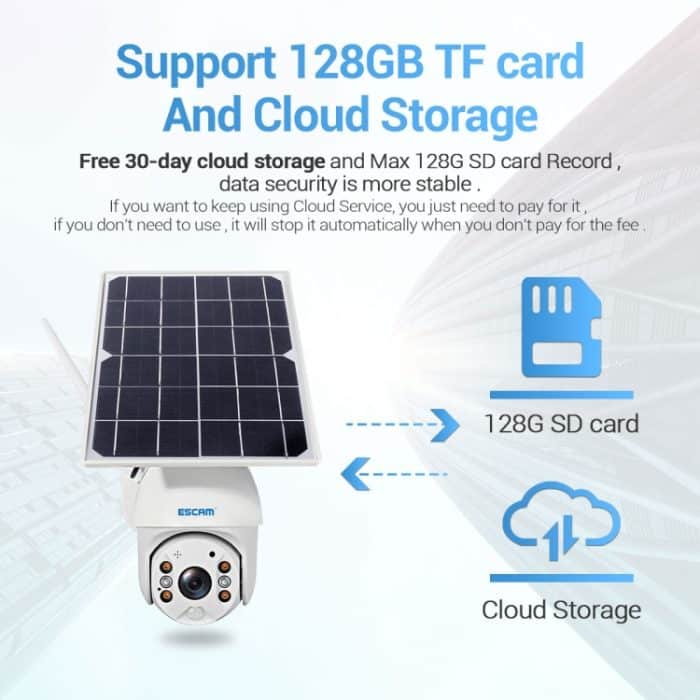 ESCAM QF480 US-Version HD 1080P IP66 wasserdichte 4G-Solarpanel-PT-IP-Kamera ohne Batterie, unterstützt Nachtsicht/Bewegungserkennung/TF-Karte/Zwei-Wege-Audio, without Battery(US Version) – Bild 14