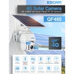 ESCAM QF480 US-Version HD 1080P IP66 wasserdichte 4G-Solarpanel-PT-IP-Kamera ohne Batterie, unterstützt Nachtsicht/Bewegungserkennung/TF-Karte/Zwei-Wege-Audio, without Battery(US Version) – Bild 5