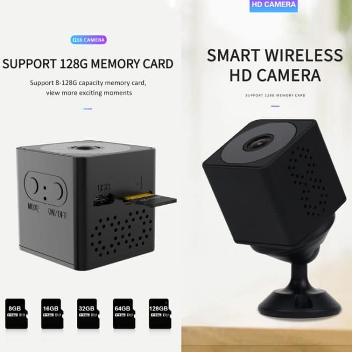 Q16 Mini WiFi Wireless Netzwerk Action Kamera Weitwinkel Recorder mit Nachtsicht und Bewegungserkennung, Wide-angle – Bild 5