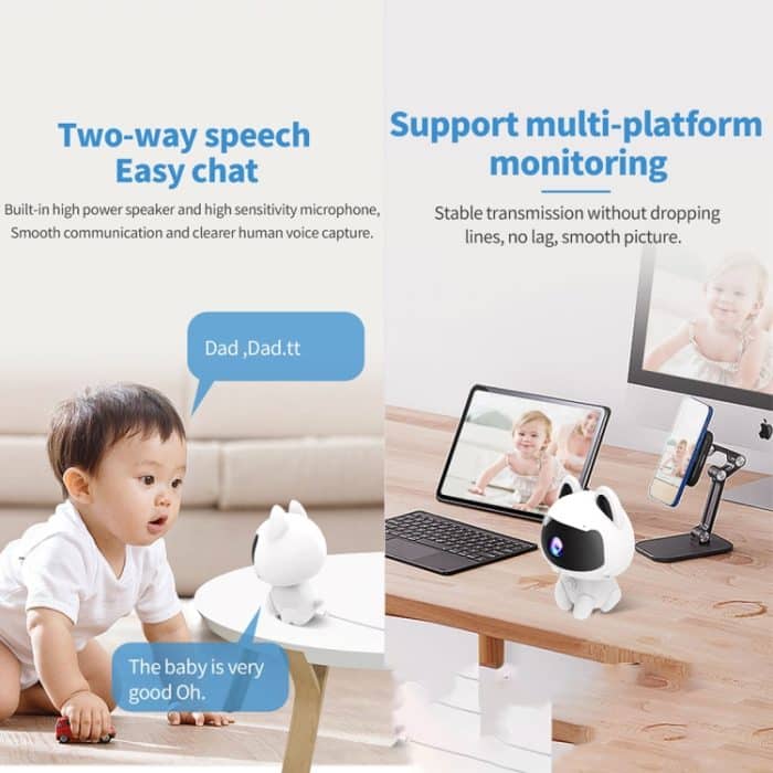 K9 Cute Pets Smart Home-Kamera, unterstützt Nachtsicht und Zwei-Wege-Sprach- und Bewegungserkennung, K9 – Bild 6