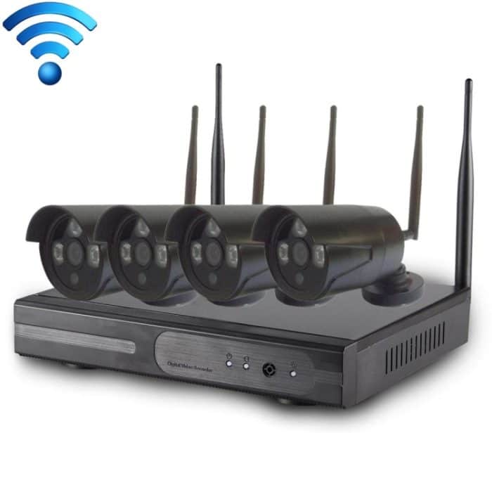 NC5697B.jpg 4-Kanal-HD-720P-1,0-Megapixel-2,4-GHz-WLAN-IP-Bullet-Kamera + NVR-Kit, 4CH HD – Bild 1