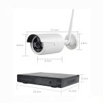 4CH HD 720P 1,0 Megapixel 2,4 GHz WiFi IP Bullet Kamera + NVR Kit – Bild 4