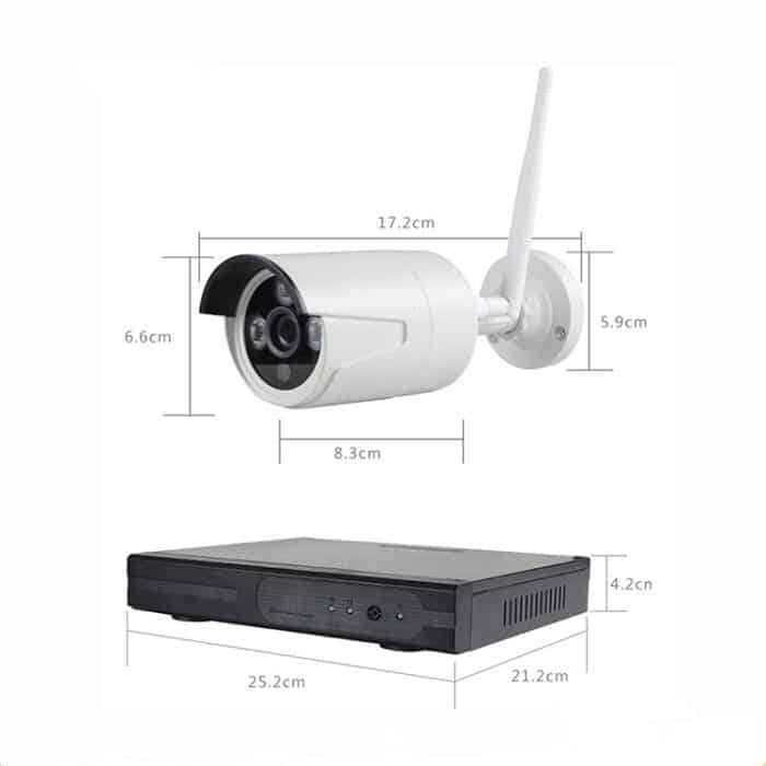 4CH HD 720P 1,0 Megapixel 2,4 GHz WiFi IP Bullet Kamera + NVR Kit – Bild 4