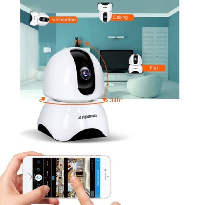 Anpwoo-YT003 2,0 Mega 3,6 mm Objektiv Weitwinkel 1080P Smart WIFI Monitorkamera, unterstützt Nachtsicht und TF-Kartenerweiterungsspeicher, EU-Stecker, YT003 – Bild 7