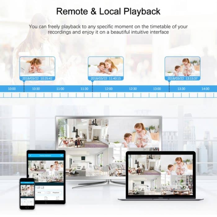 A4B3 / Kit 4CH 1080N Überwachungs-DVR-System und 720P 1,0 MP HD wetterfeste CCTV-Bullet-Kamera, unterstützt Infrarot-Nachtsicht und P2P- und QR-Code-Scan-Fernzugriff, A4B3 / Kit 4CH Black, A4B3 / Kit 4CH White – Bild 10