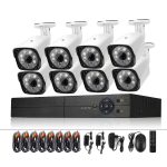 A8B3 / Kit 8CH 1080N Überwachungs-DVR-System und 720P 1,0 MP HD wetterfeste Bullet-Kamera, unterstützt Infrarot-Nachtsicht, P2P und Telefon-Fernüberwachung, A8B3 / Kit 8CH Black, A8B3 / Kit 8CH White