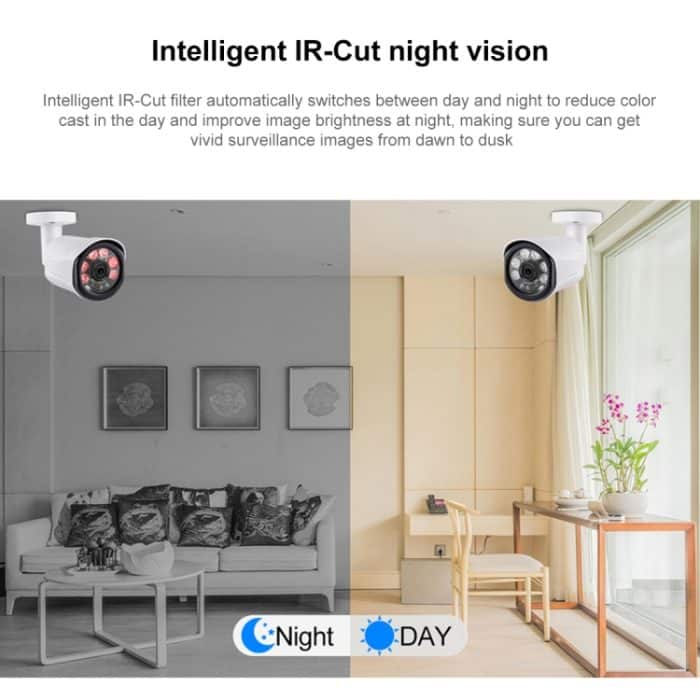 A8B3 / Kit 8CH 1080N Überwachungs-DVR-System und 720P 1,0 MP HD wetterfeste Bullet-Kamera, unterstützt Infrarot-Nachtsicht, P2P und Telefon-Fernüberwachung, A8B3 / Kit 8CH Black, A8B3 / Kit 8CH White – Bild 9