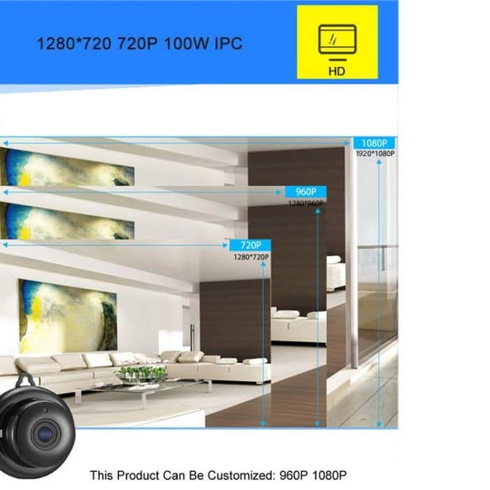 Anpwoo MN001 3518Ev200 1,0 MP Mini-HD-WLAN-IP-Kamera mit 6 PCS-Infrarot-LEDs, Unterstützung für Bewegungserkennung, Nachtsicht und TF-Karte (max. 64 GB) – Bild 7