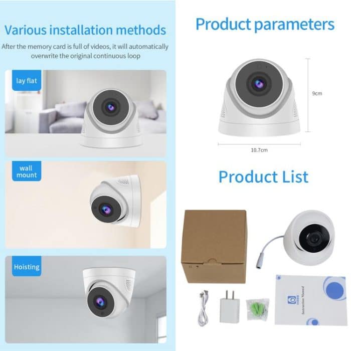 A5 Smart Conch WiFi-Kamera 1080P HD Nachtsicht-IP-Kamera, A5 (AU Plug), A5 (EU Plug), A5 (US Plug), A5 (UK Plug) – Bild 6