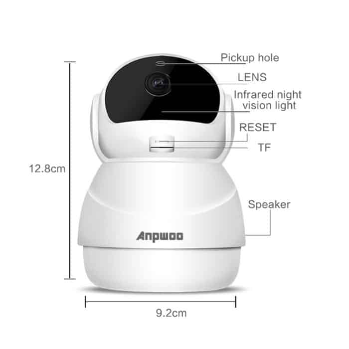 Anpwoo Warrior GM8135+SC2145 1080P HD WiFi IP-Kamera, unterstützt Bewegungserkennung, Infrarot-Nachtsicht und TF-Karte (max. 128 GB), Warrior – Bild 4
