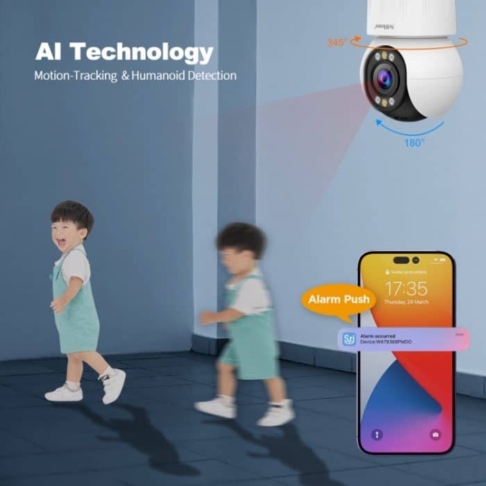 SriHome SH046 Drahtloses Heimsicherheitskamerasystem mit 4,0 Millionen Pixeln FHD und geringem Stromverbrauch, SH046 – Bild 8