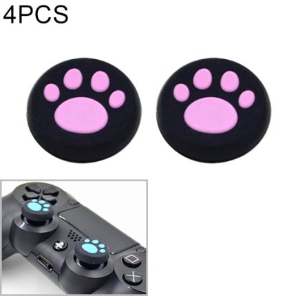4 Stück süße Katzenpfoten-Silikon-Schutzhülle für PS4 / PS3 / PS2 / XBOX360 / XBOXONE / WIIU Gamepad Joystick