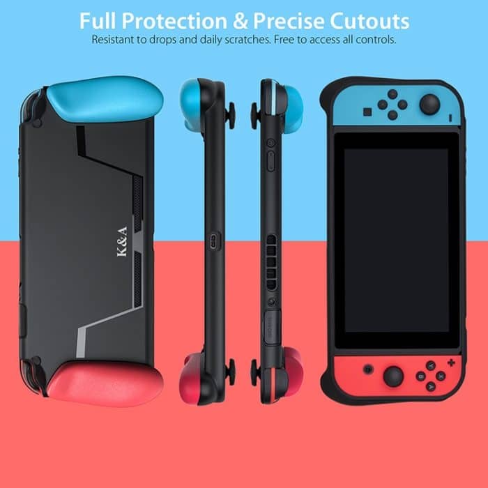 TPU Shell Grip Grip mit Spielkartensteckplatz Anti-Shock Cover Silikonhülle für Nintendo Switch, mit Logo – Bild 6
