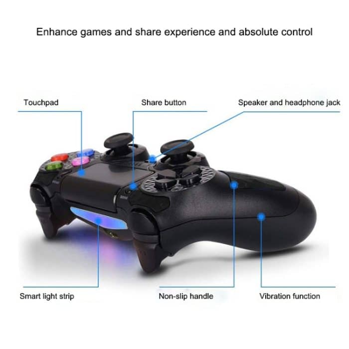 Drahtloser Bluetooth Diamond Texture Shock Touch Plate Game Handle Controller mit Smart Indicator für Sony PS4 – Bild 5