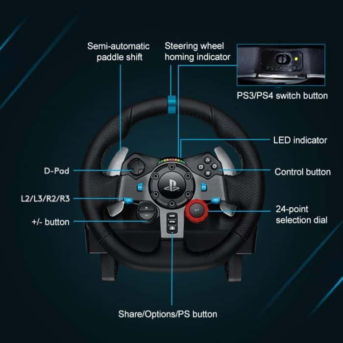 Logitech G29 Game Racing Lenkrad Pedal Schalthebel für PS3 / PS4 / PS5 – Bild 5