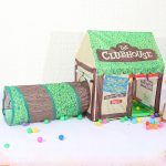 Haushalt Kinder Druckspielzelt Kleines Spielhaus mit Durchgang, with Passageway (Pink), with Passageway (Green) – Bild 2