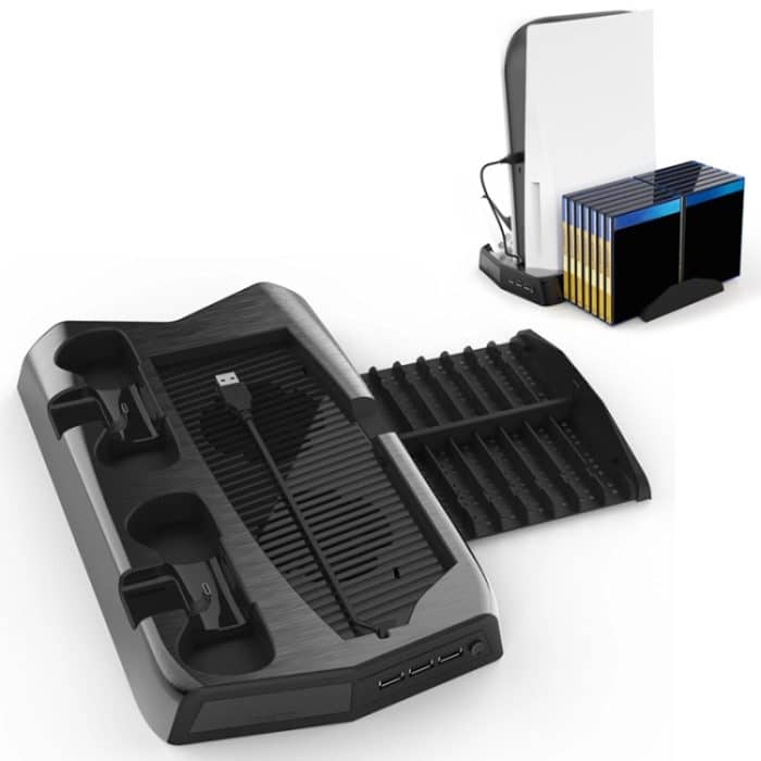 KJH P5-010-2 Multifunktions-Ladeluftventilator mit Aufbewahrungsfachhalterung für PS5 De / UHD – Bild 1