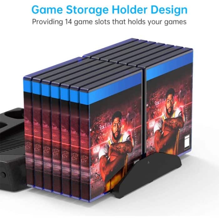 KJH P5-010-2 Multifunktions-Ladeluftventilator mit Aufbewahrungsfachhalterung für PS5 De / UHD – Bild 7