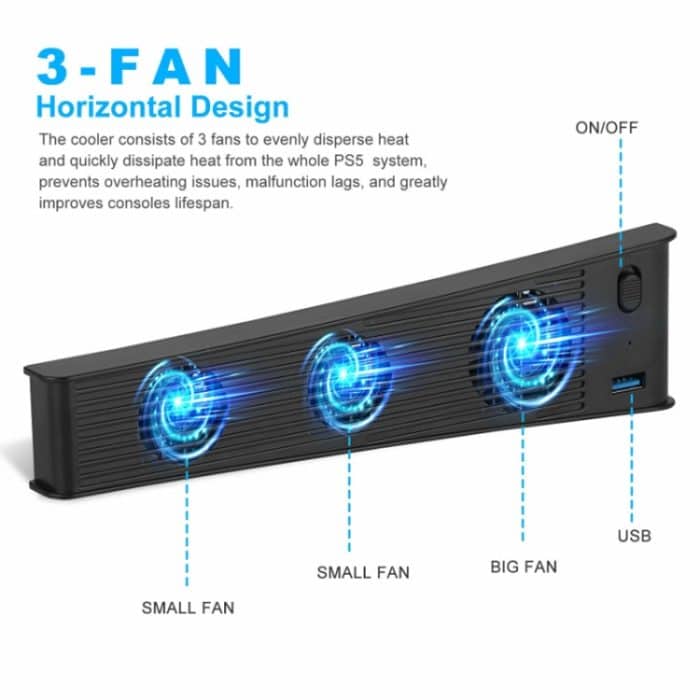 KJH P5-009 Konsolenlüfter für PS5, P5-009(Black), P5-009(White) – Bild 4