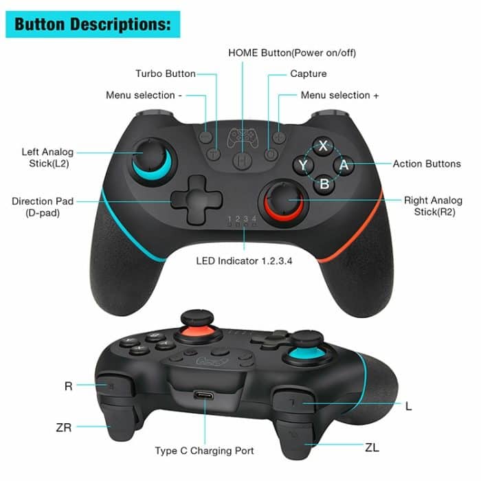 Bluetooth Joypad Gamepad Game Controller für Switch Pro – Bild 4