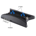 3-in-1-Ladegerät Ladestation Dock Station Stand + Lüfter + 3 USB-Hubs für Playstation PS4 Pro – Bild 3