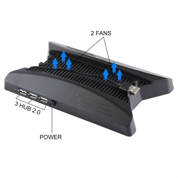 3-in-1-Ladegerät Ladestation Dock Station Stand + Lüfter + 3 USB-Hubs für Playstation PS4 Pro – Bild 3