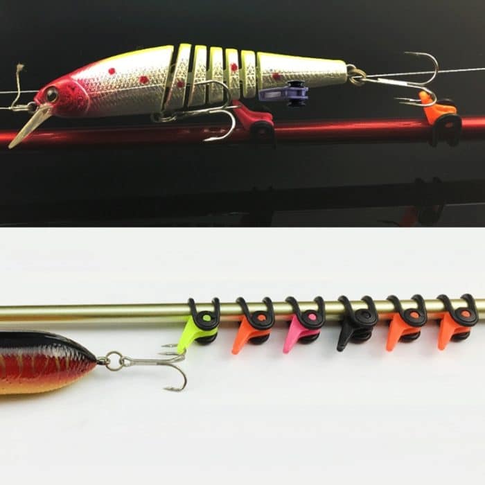 10 PCS Mehrfarben-Kunststoff-Angelrutenstange HooK Keeper Lure Löffel Köderhalter, zufällige Farblieferung – Bild 4