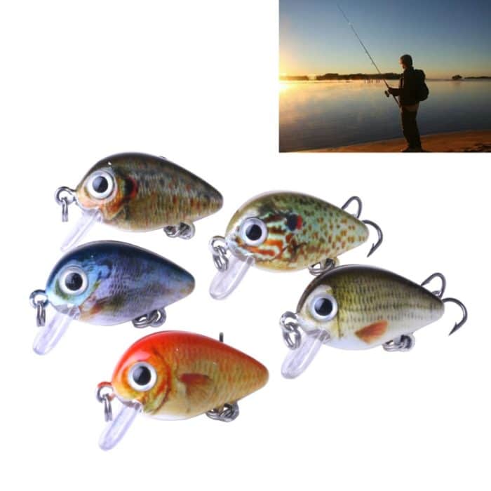 OG0556.jpg HENGJIA 5 PCS 2,7 cm / 1,5 g Luya Rock Fishing Lures Köder Bionic Kit mit Plastikbox – Bild 1