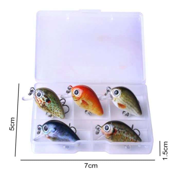 HENGJIA 5 PCS 2,7 cm / 1,5 g Luya Rock Fishing Lures Köder Bionic Kit mit Plastikbox – Bild 5