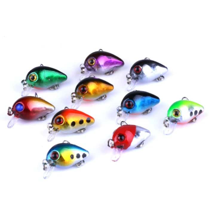 HENGJIA 10 PCS 3 cm / 1,5 g Luya Rock Fishing Lures Köder Bionic Kit mit Plastikbox – Bild 2