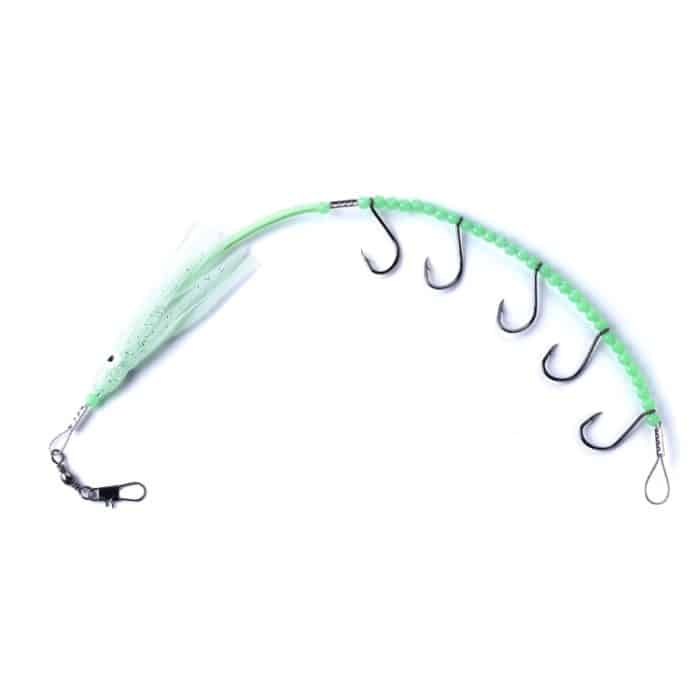 HENGJIA 32cm / 7g Angelmesser Fischdraht Leuchtendes Nachtlicht Octopus Tintenfischhaken 5 Haken – Bild 3