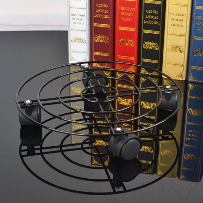 Blumentopfständer aus Eisen, Universalrad, beweglicher runder Blumentopfständer, Durchmesser: 30 cm – Bild 1