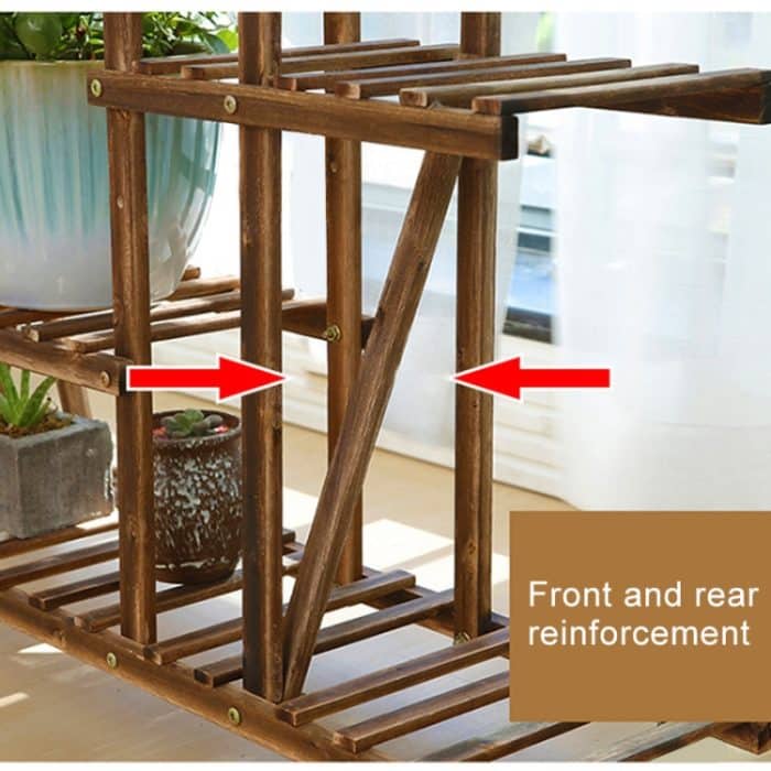 Hölzerne Pflanze Blumen Display Stand Holz Topf Regal Lagerregal – Bild 5