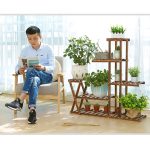 Hölzerne Pflanze Blumen Display Stand Holz Topf Regal Lagerregal – Bild 8