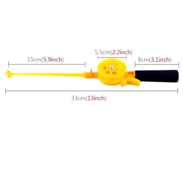 33cm tragbare Eis Angelrute Kunststoff Winter Fischrute Mini Stream Teich Angelrute – Bild 3