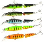 HENGJIA 5 PCS 10,5 cm 9,6 g 2-teilige Kunststoff-Hartköder Angelköder Set Tackle Baits – Bild 2