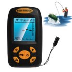 Tragbarer Ultraschall-Fischfinder, Wassertiefe und Temperatur-Fischfinder mit kabelgebundenem Sonarsensor-Wandler und LCD-Display